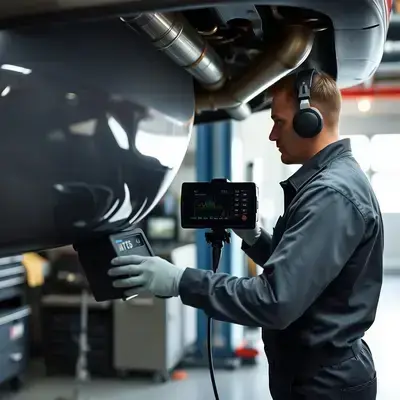 Professional muffler diagnosis and inspection process